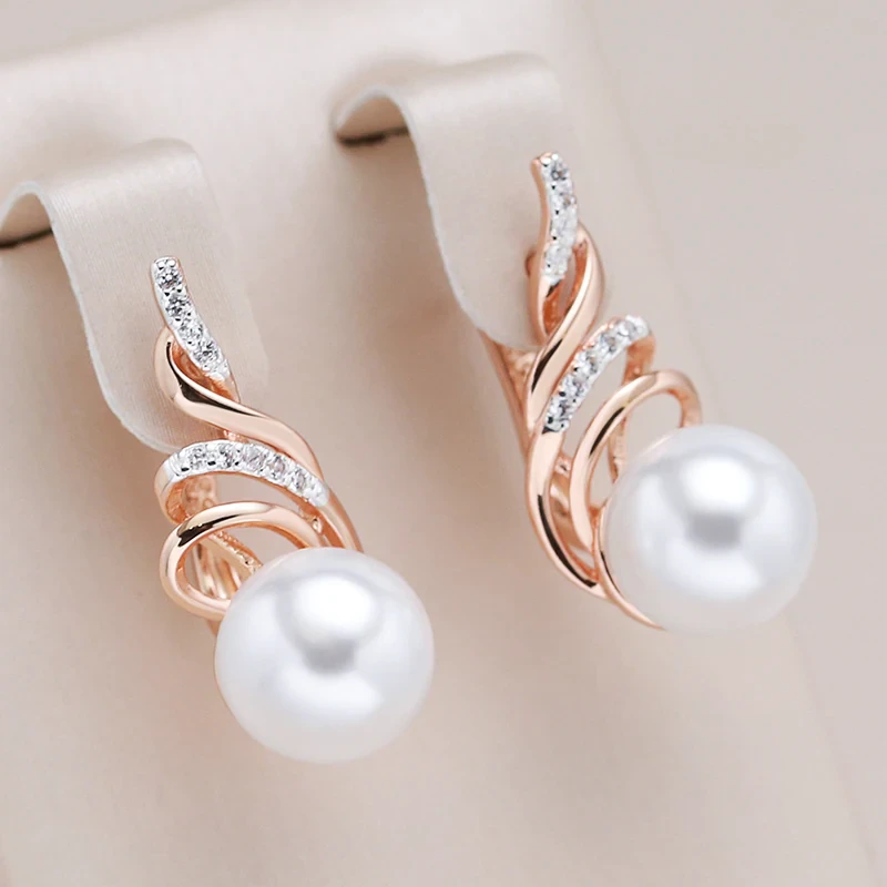 Elegant Bright Spiral Pearl Earrings Jasmine's Boutique Australia