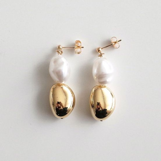 Vintage Golden & Pearl Earrings Jasmine's Boutique Australia