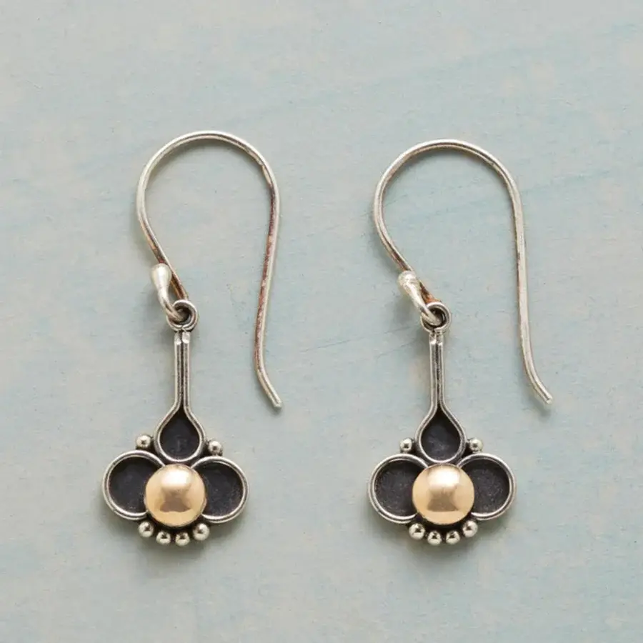 Boho Clover Pearl Silver Earrings Liora Lane Boutique