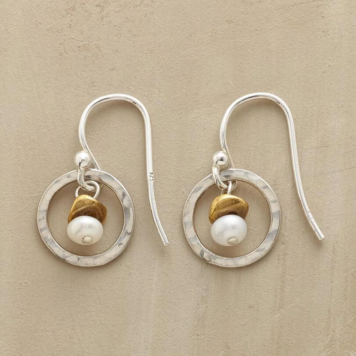 Vintage Silver & Gold Pearl Earrings Jasmine's Boutique Australia