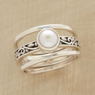 Vintage Silver Ring with Pearls Jasmine's Boutique Australia