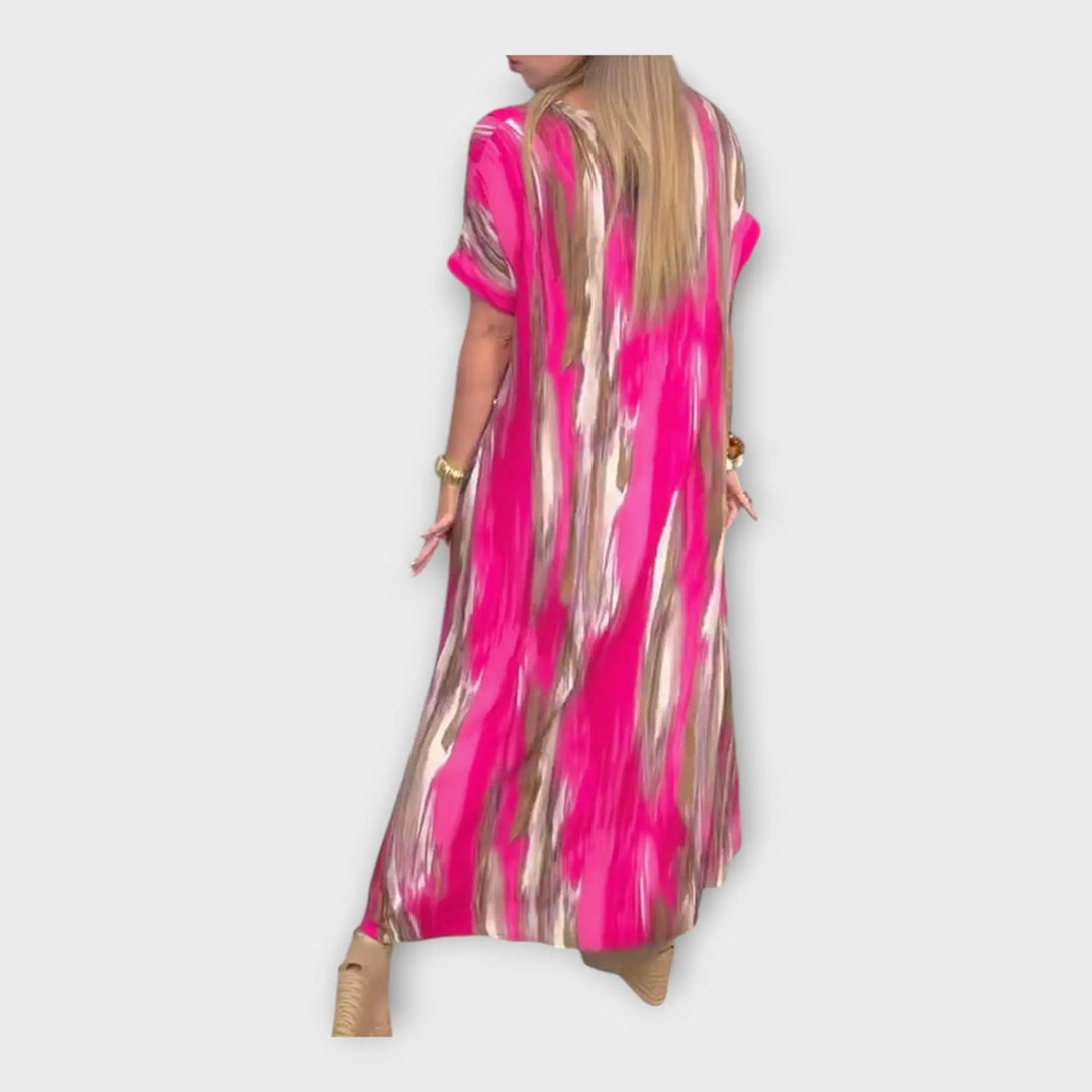 Long Kaftan with V Neckline and Wide Sleeves Jasmine's Boutique Australia