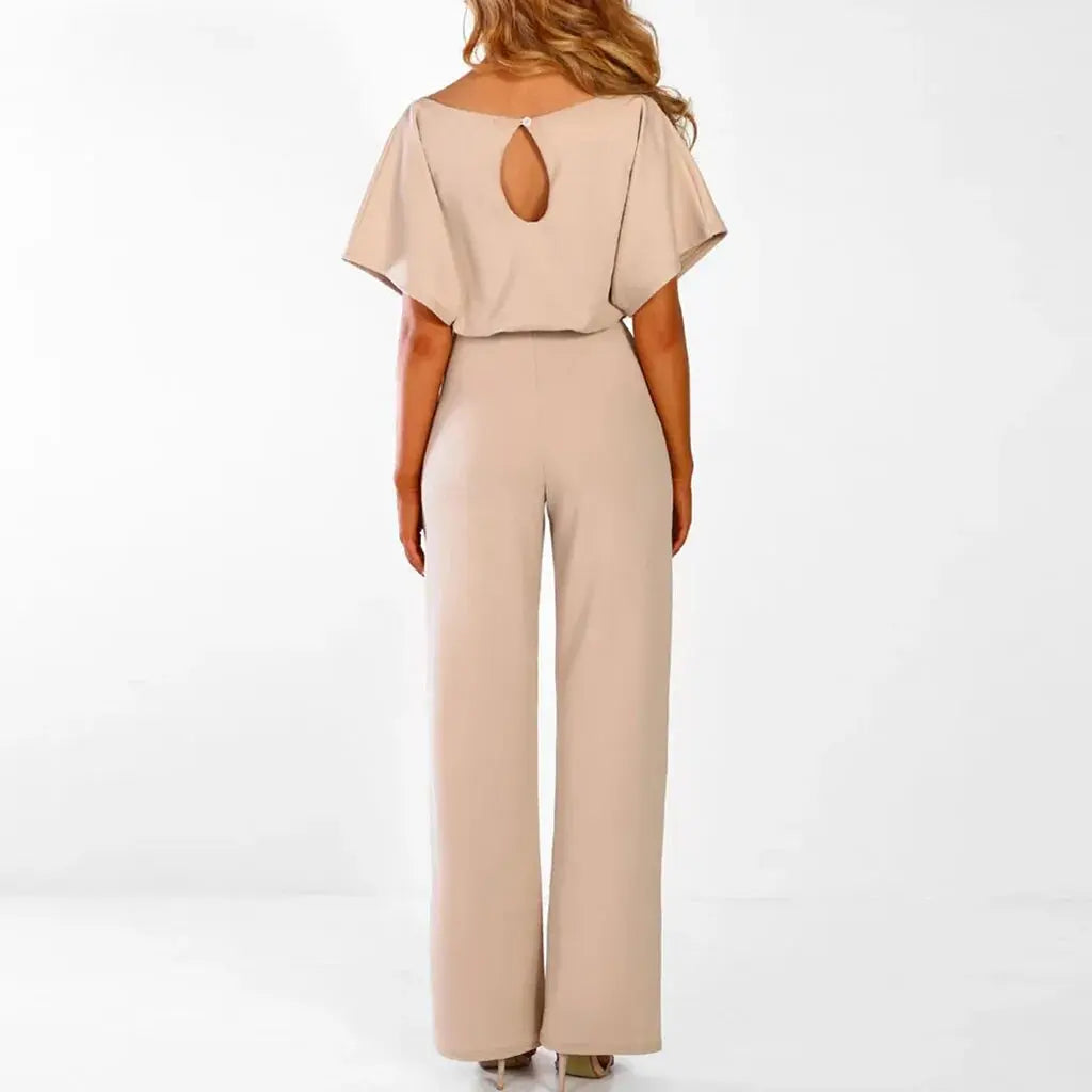 Elegant Sandstone Belted Jumpsuit Jasmine's Boutique Australia
