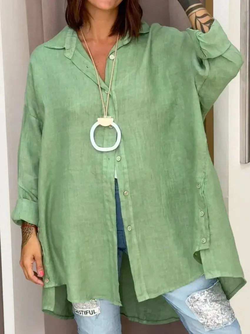 Oversized Button-Up Linen Shirt Jasmine's Boutique Australia