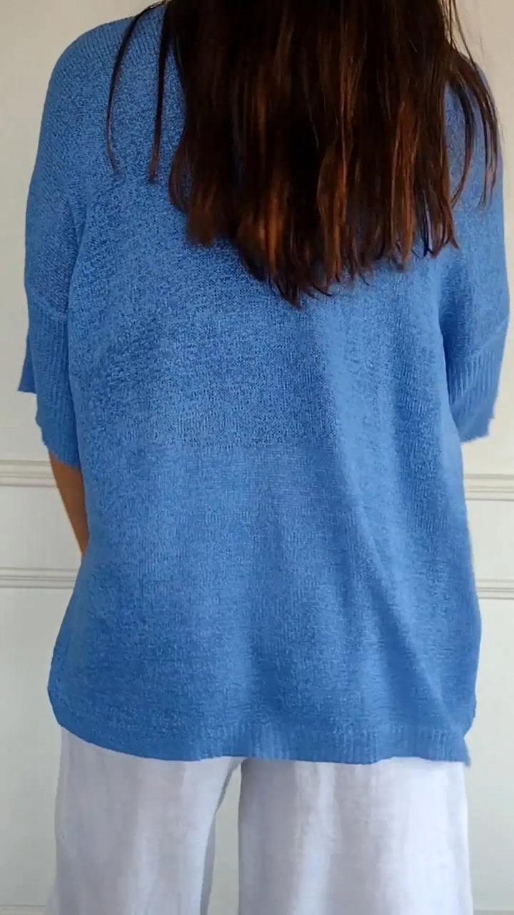 Relaxed V-Neck Knit Top Jasmine's Boutique Australia