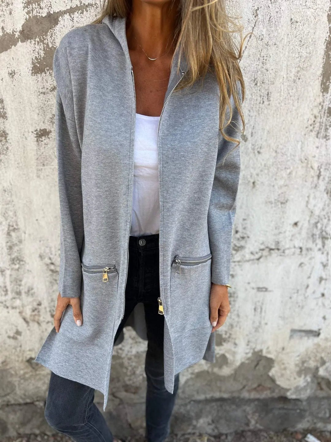 Camel Chic Longline Hoodie Cardigan Jasmine's Boutique Australia