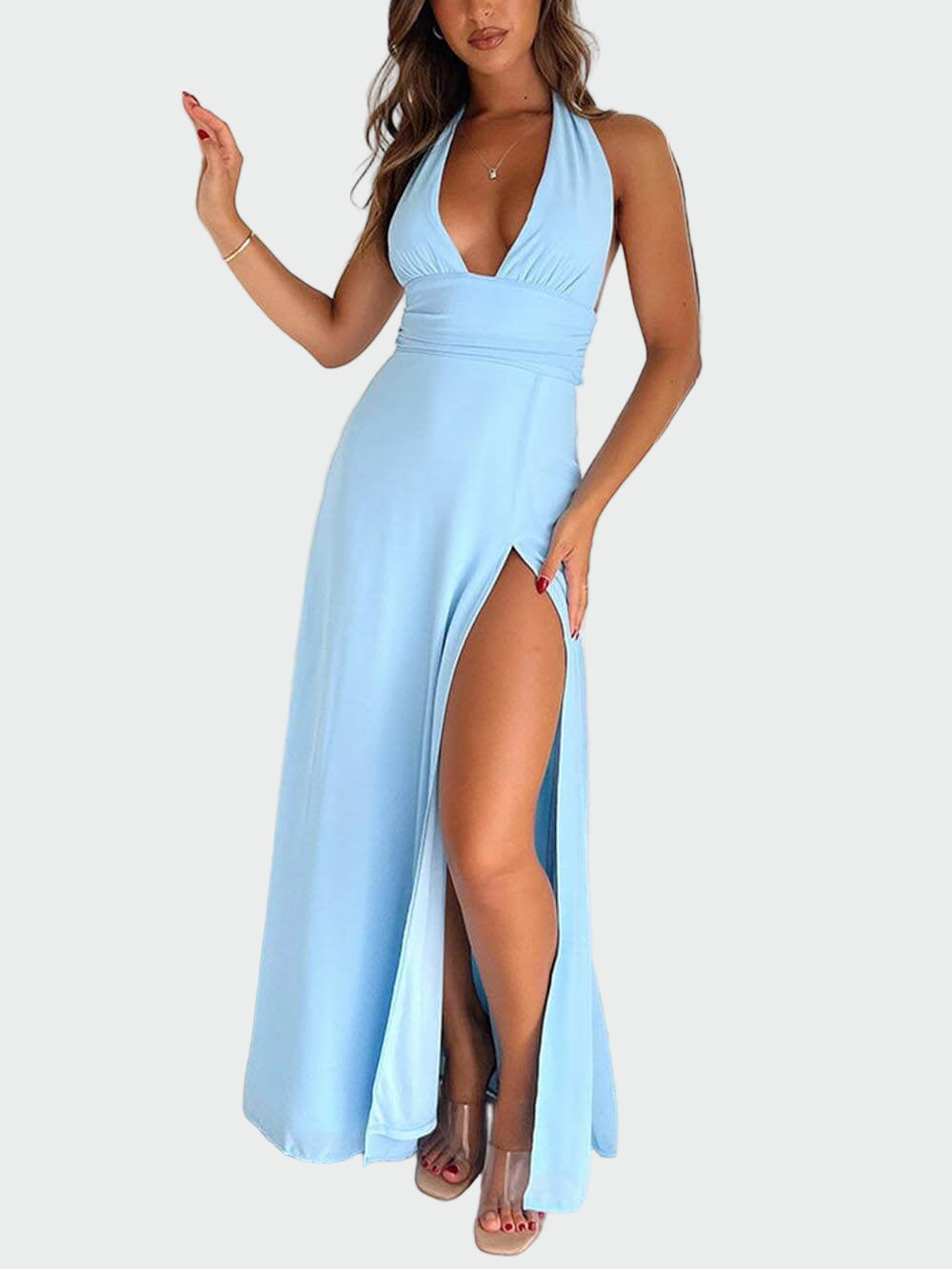 Backless High Slit Maxi Dress Jasmine's Boutique Australia