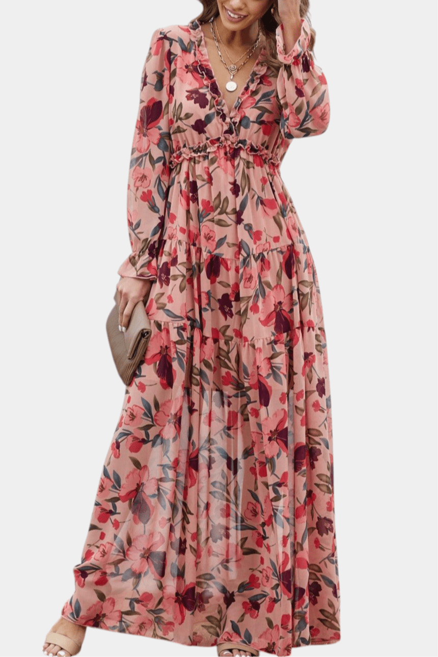 Keti | Long-Sleeve Floral Maxi Dress Liora Lane Boutique