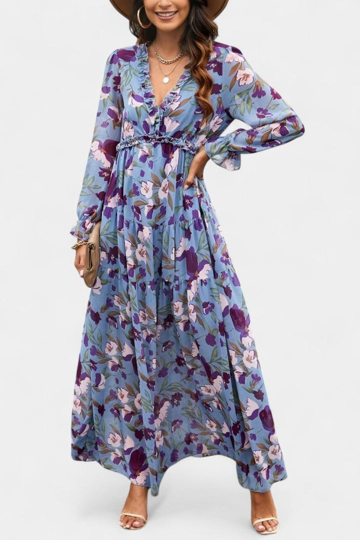 Keti | Long-Sleeve Floral Maxi Dress Liora Lane Boutique