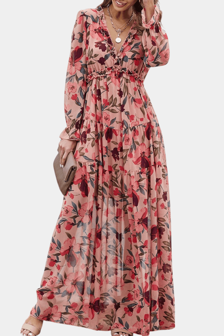 Keti | Long-Sleeve Floral Maxi Dress Liora Lane Boutique