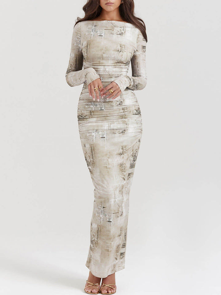 Pale Sage Print Maxi Dress Jasmine's Boutique Australia