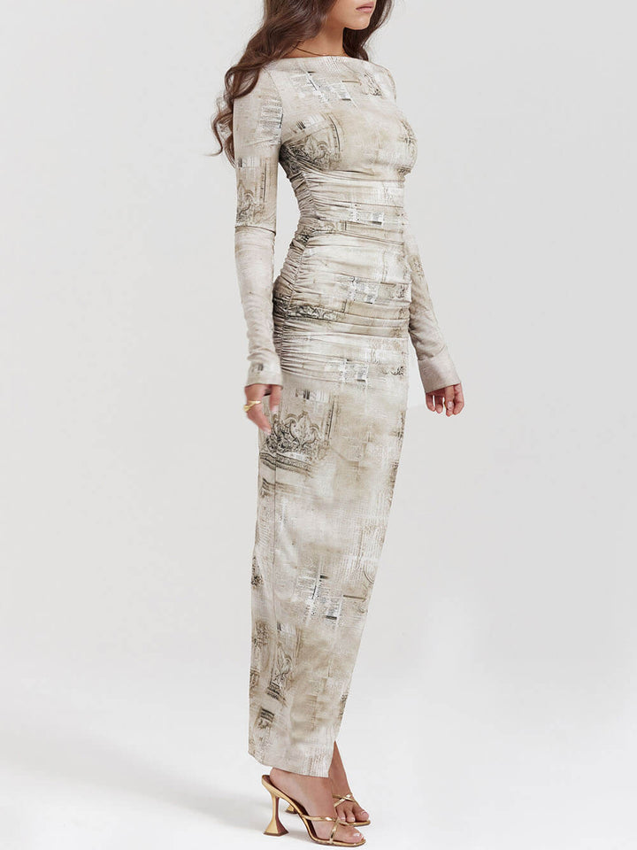 Pale Sage Print Maxi Dress Jasmine's Boutique Australia