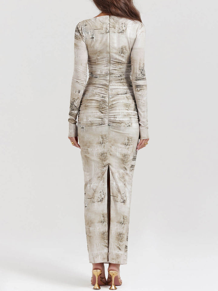 Pale Sage Print Maxi Dress Jasmine's Boutique Australia