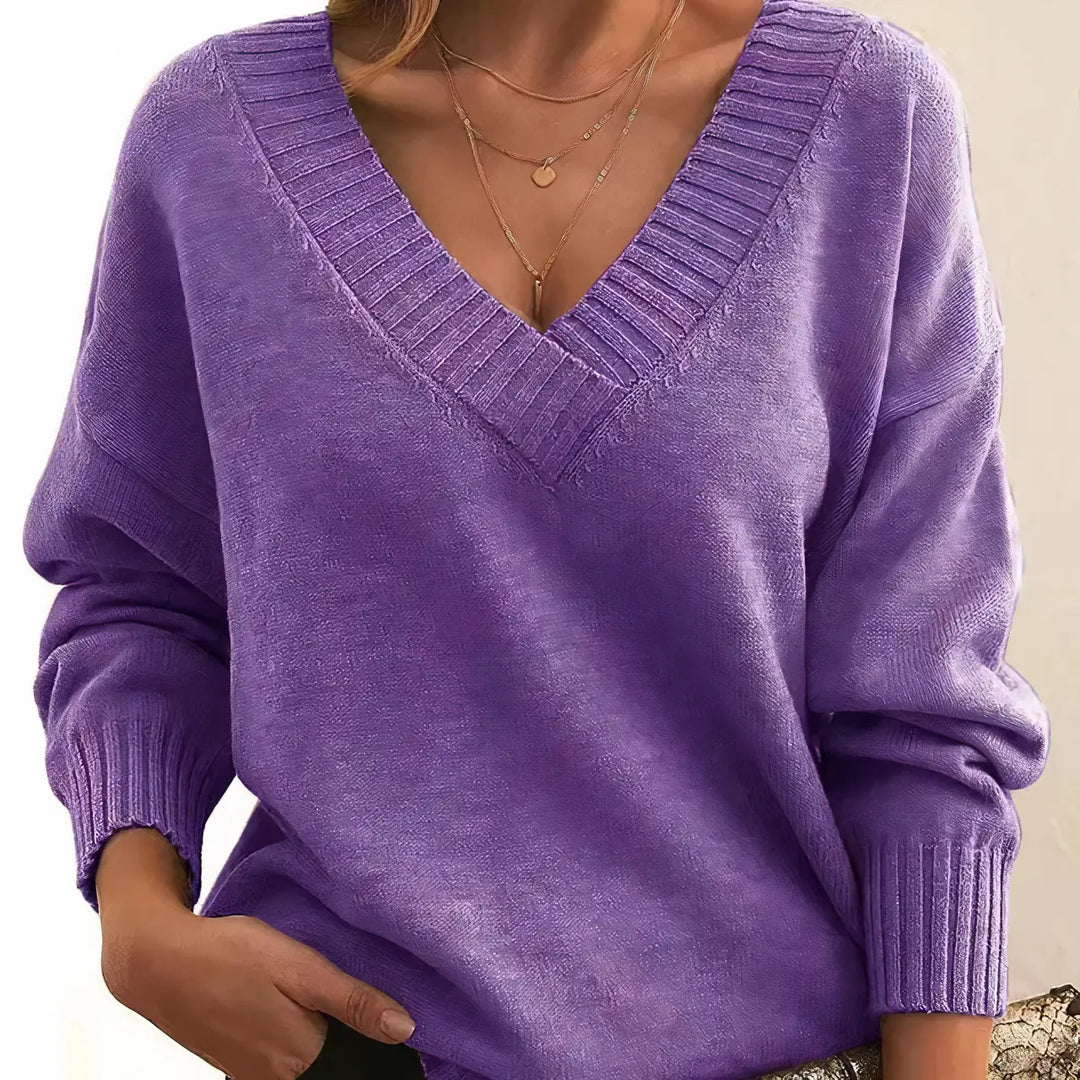 Cozy Chic V-Neck Sweater Jasmine's Boutique Australia
