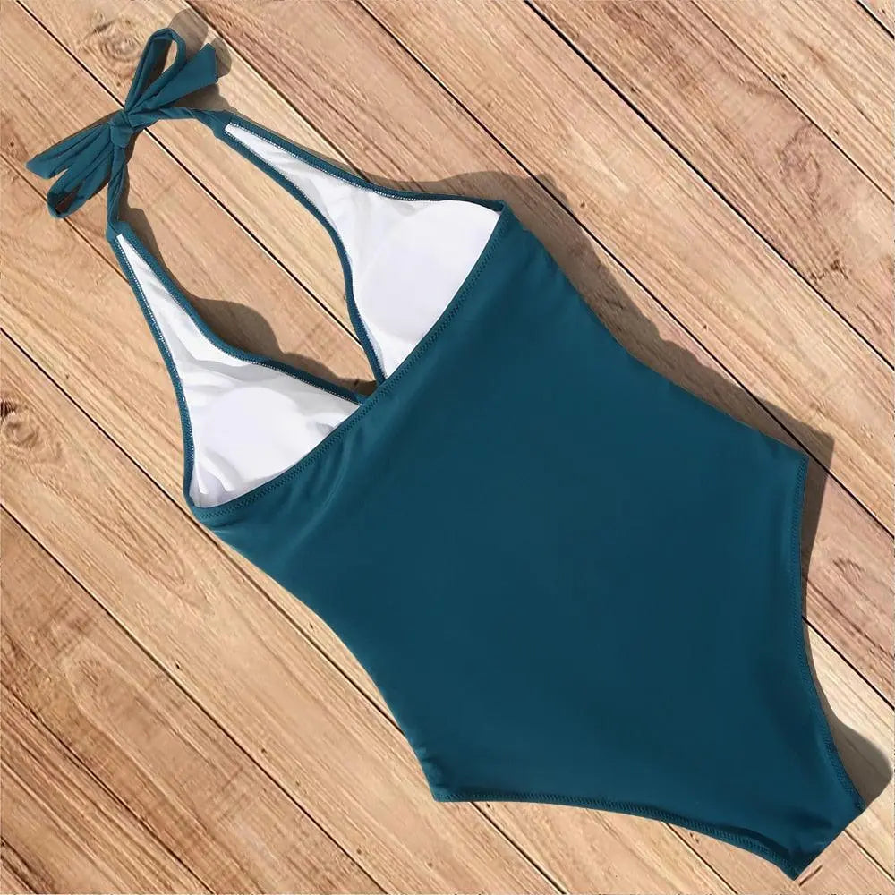 Sunset Palms Wrap Halter One-Piece Jasmine's Boutique Australia