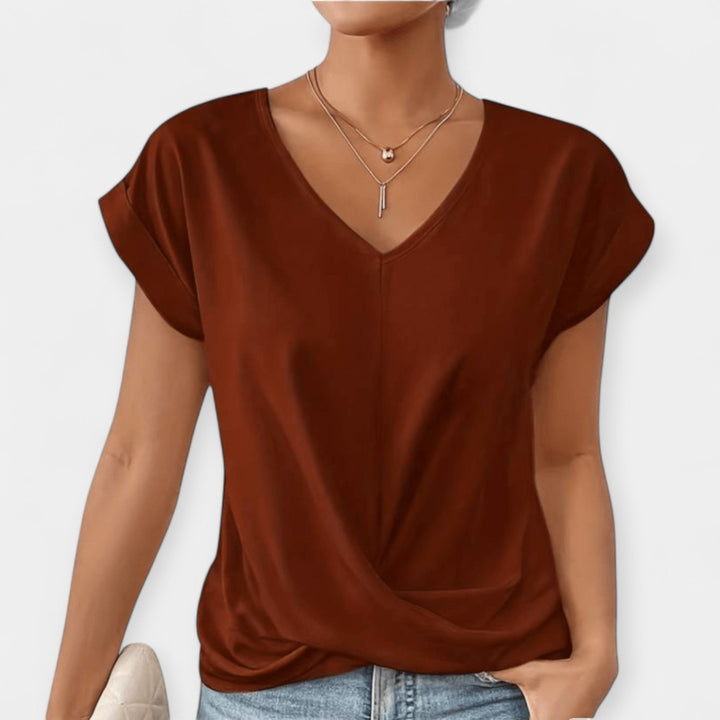 V-Neck Short Sleeve Blouse Jasmine's Boutique Australia