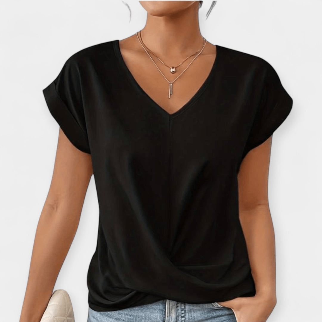 V-Neck Short Sleeve Blouse Jasmine's Boutique Australia