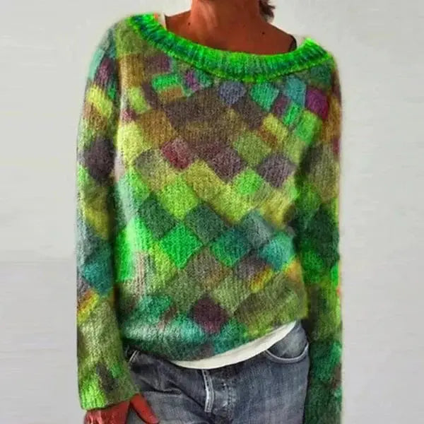Aurora Patchwork Knit Sweater Jasmine's Boutique Australia