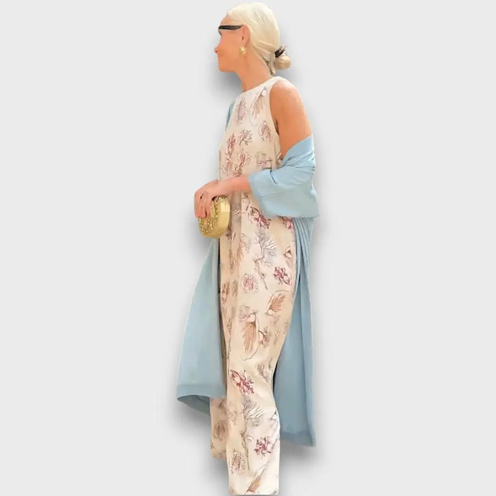 Long Floral Dress with Airy Cardigan Jasmine's Boutique Australia