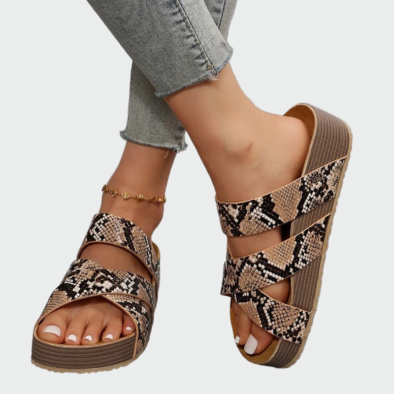 Brown Woven Strap Platform Sandals Jasmine's Boutique Australia