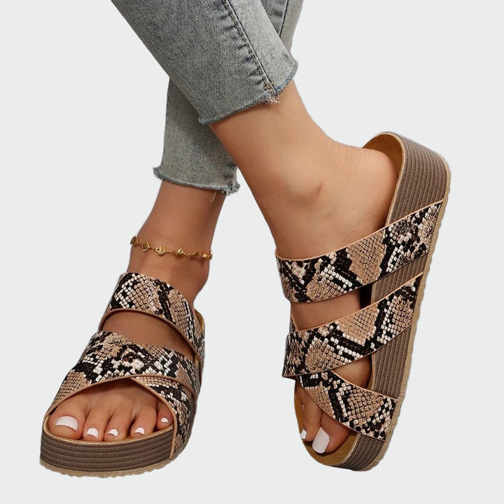 Brown Woven Strap Platform Sandals Jasmine's Boutique Australia
