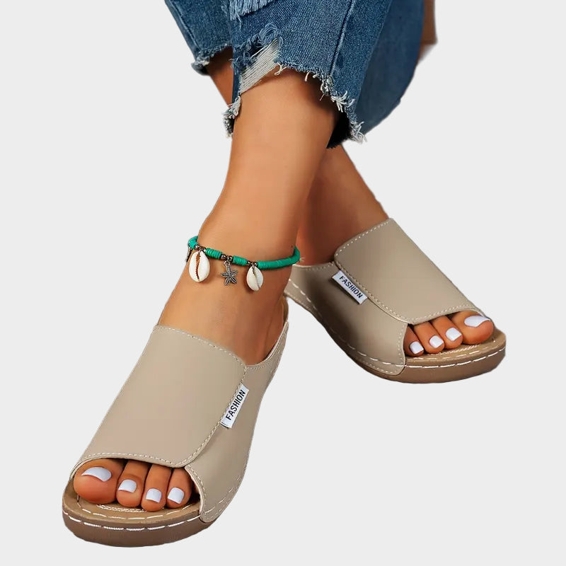 Black Slip-On Wedge Sandals Jasmine's Boutique Australia