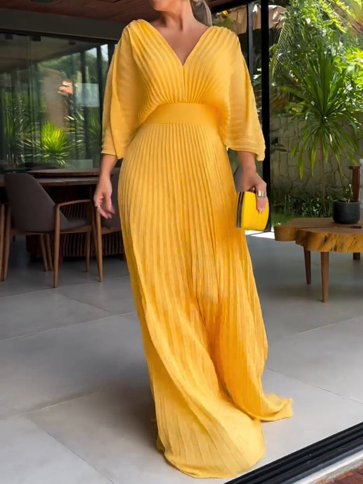 Sassa - Floating Ribbed Dress with V-Neck Jasmine's Boutique Australia