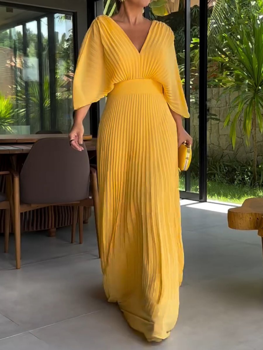 Sassa - Floating Ribbed Dress with V-Neck Jasmine's Boutique Australia