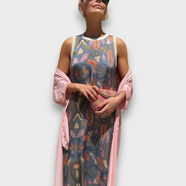 Long Floral Dress with Airy Cardigan Jasmine's Boutique Australia