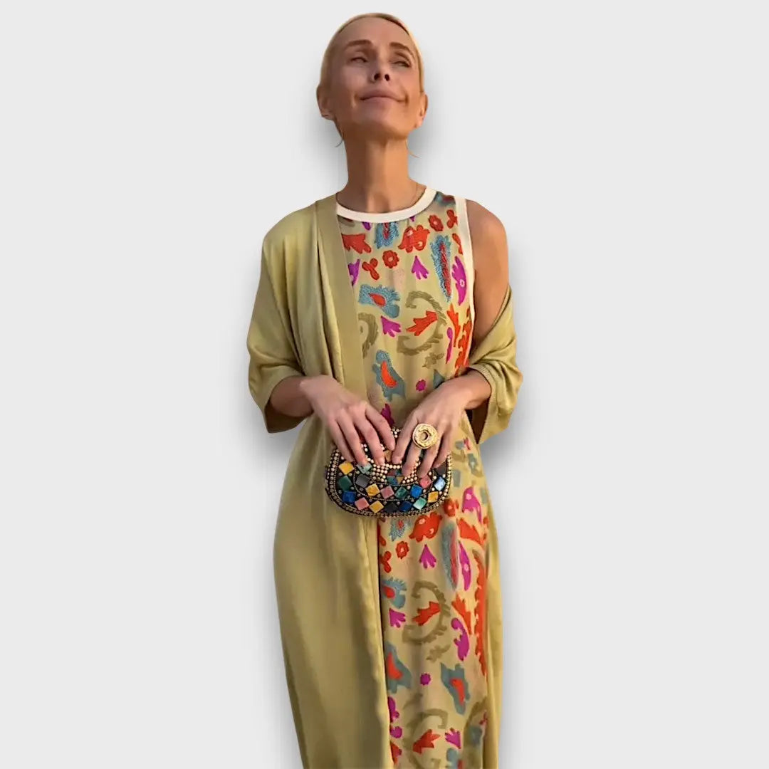 Long Floral Dress with Airy Cardigan Jasmine's Boutique Australia
