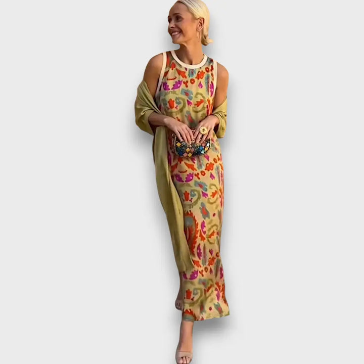 Long Floral Dress with Airy Cardigan Jasmine's Boutique Australia