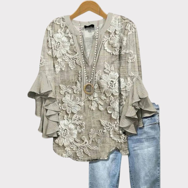 Ivory Bloom Ruffle Blouse Jasmine's Boutique Australia