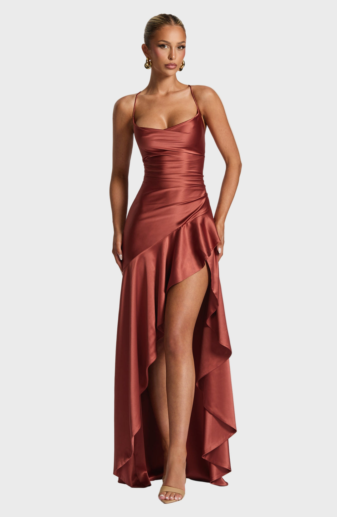Scarlet Elegance Ruffle Maxi Dress Jasmine's Boutique Australia