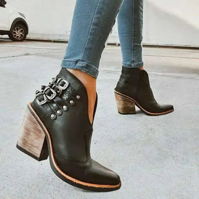 Saddle Ridge Buckle Ankle Boots Jasmine's Boutique Australia