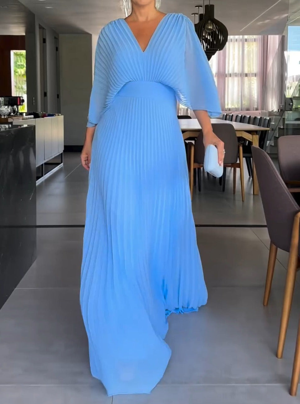 Sassa - Floating Ribbed Dress with V-Neck Jasmine's Boutique Australia