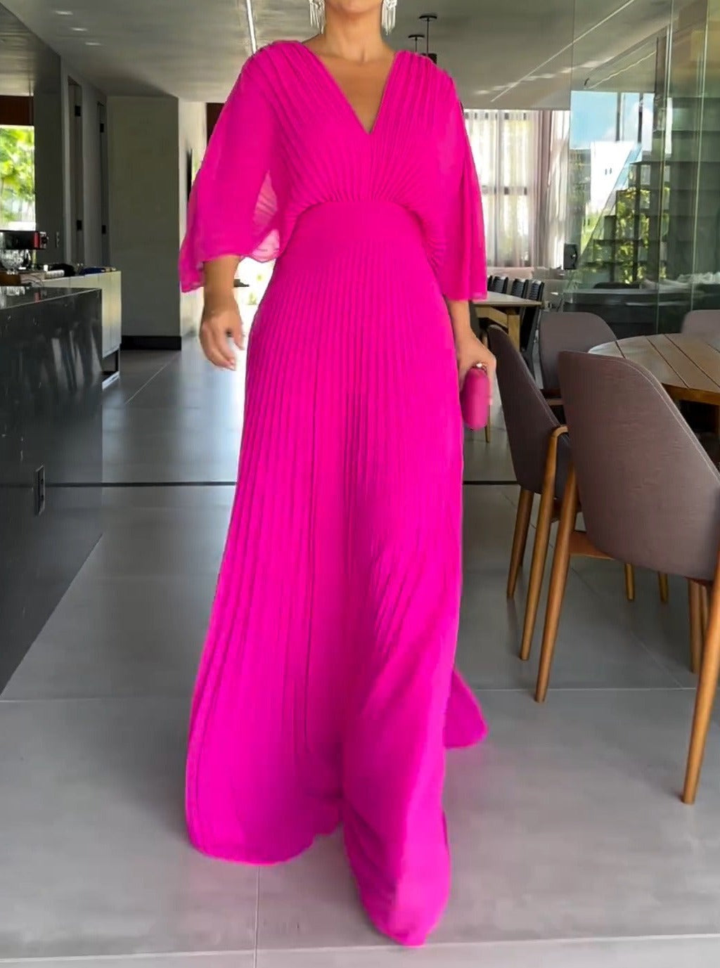 Sassa - Floating Ribbed Dress with V-Neck Jasmine's Boutique Australia