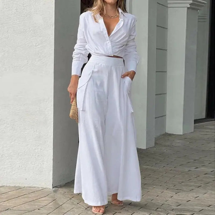 Summer Set with Knotted Shirt and High-Waisted Palazzo Pants Jasmine's Boutique Australia
