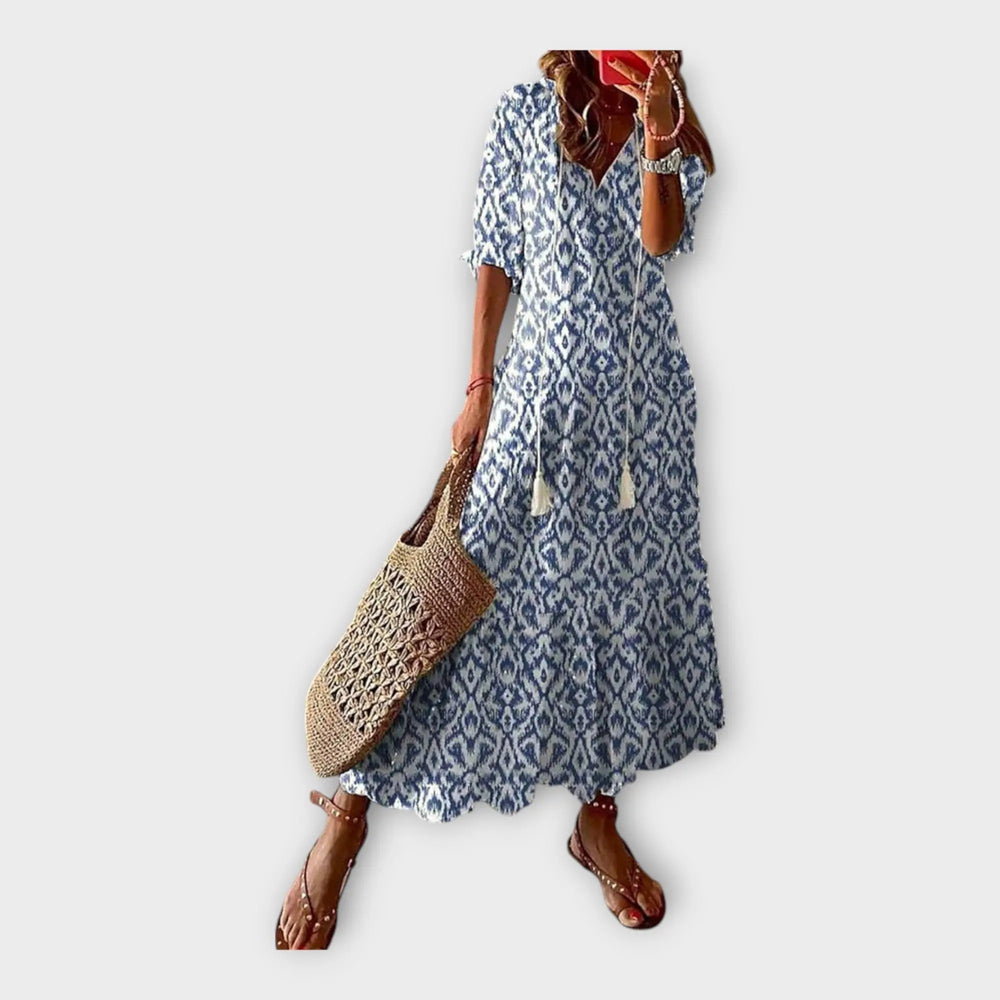 Vintage Dress with Embroidery and V Neckline Jasmine's Boutique Australia