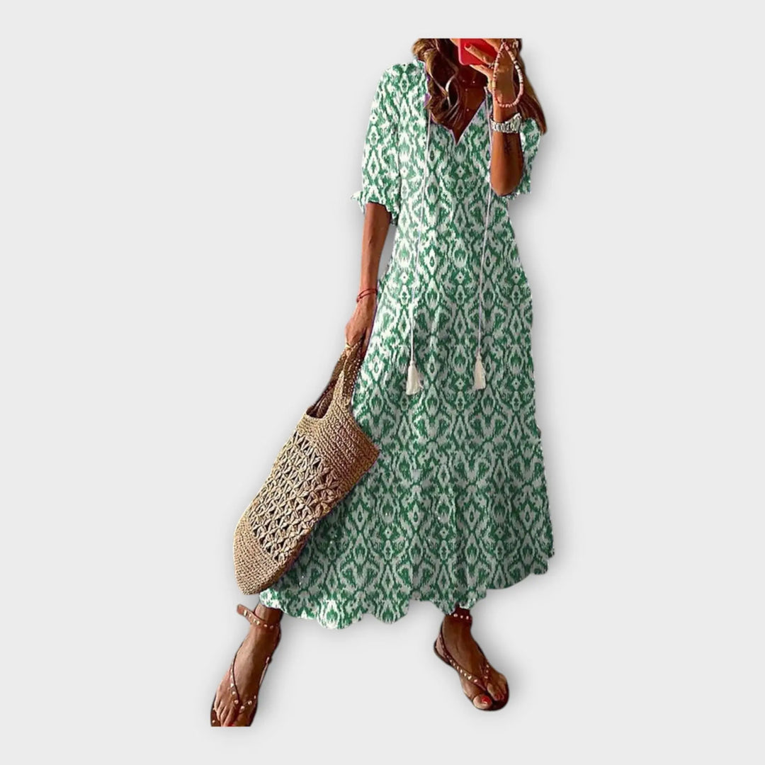 Vintage Dress with Embroidery and V Neckline Jasmine's Boutique Australia