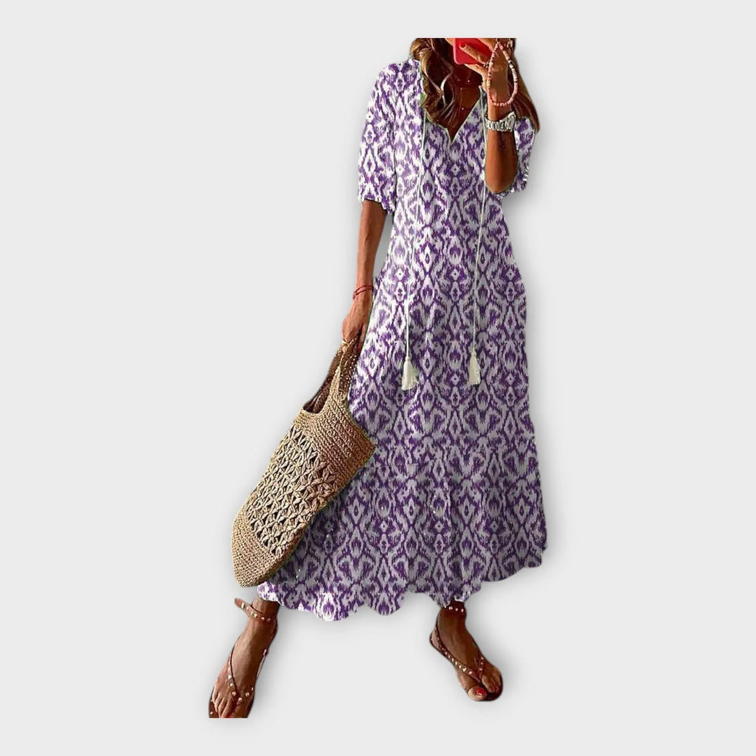 Vintage Dress with Embroidery and V Neckline Jasmine's Boutique Australia