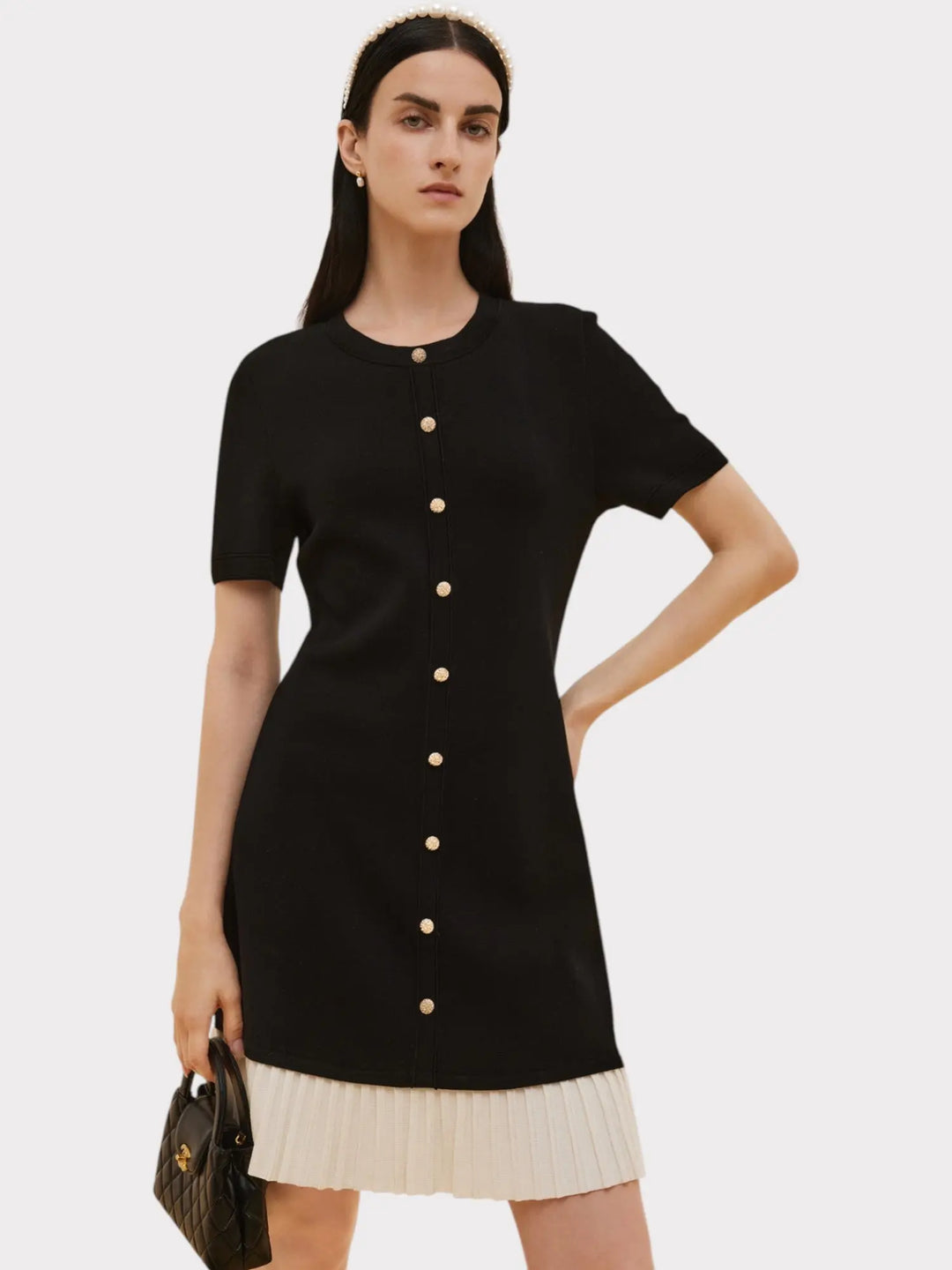 Pleated Contrast Charm Dress Jasmine's Boutique Australia