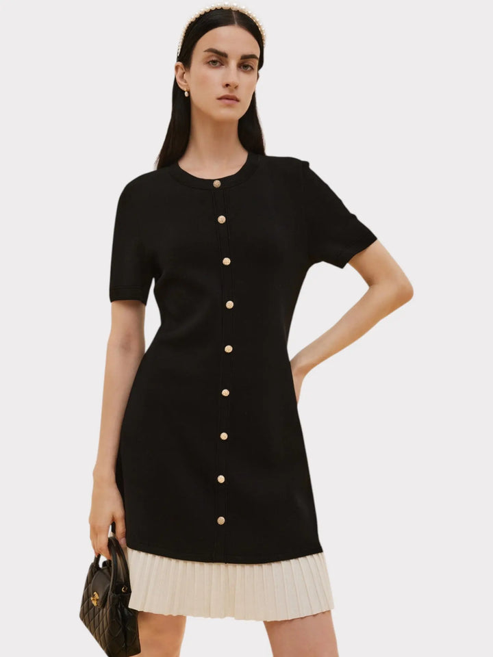 Pleated Contrast Charm Dress Jasmine's Boutique Australia