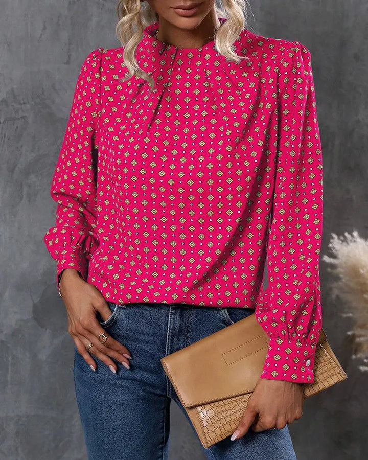 Vintage Charm Geometric Blouse Jasmine's Boutique Australia