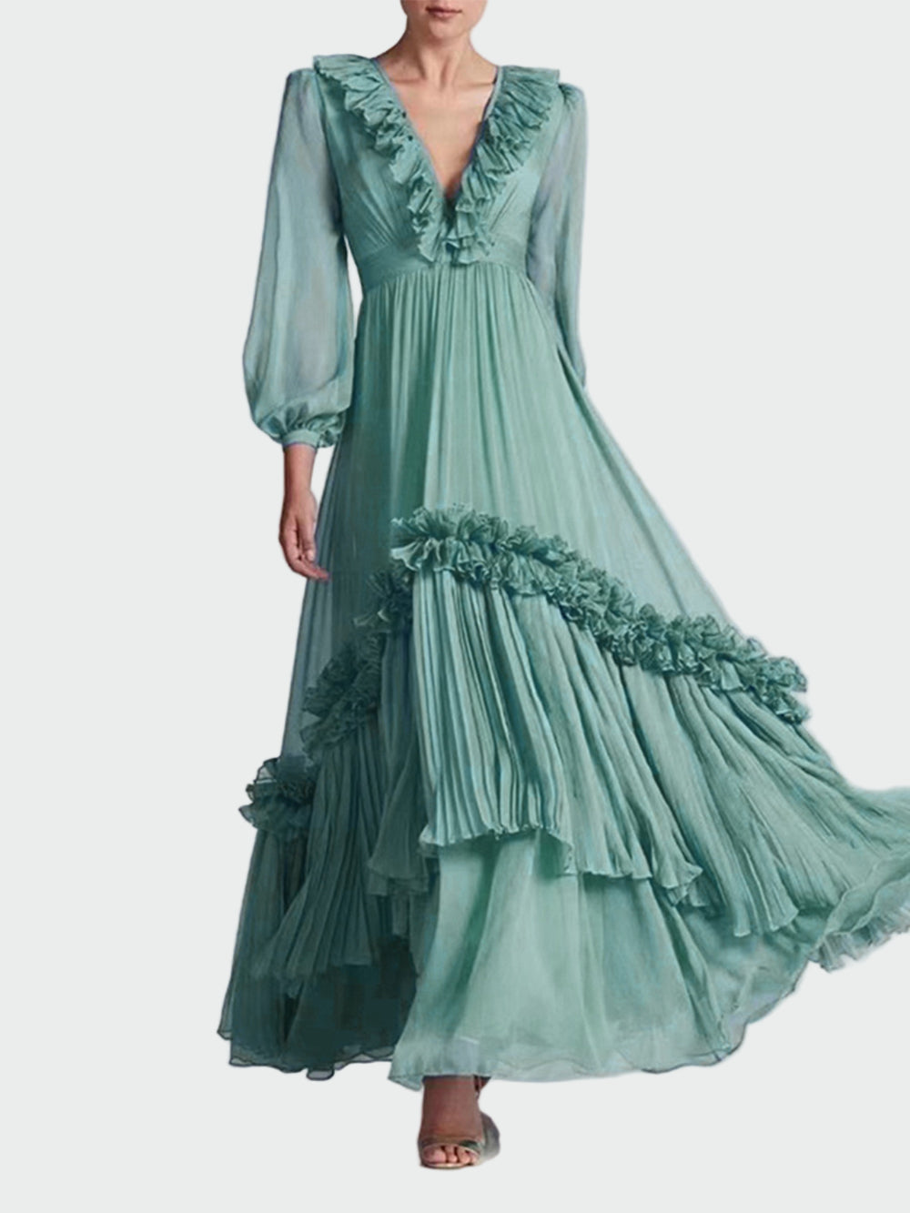 Silk Stardust Ruffle Maxi Dress Jasmine's Boutique Australia