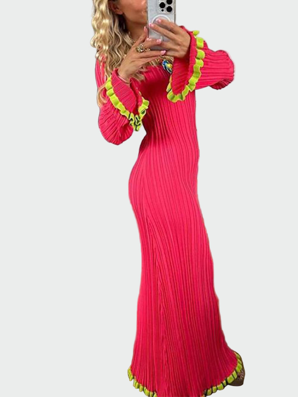 Knit Square Neck Bell Sleeve Dress Jasmine's Boutique Australia