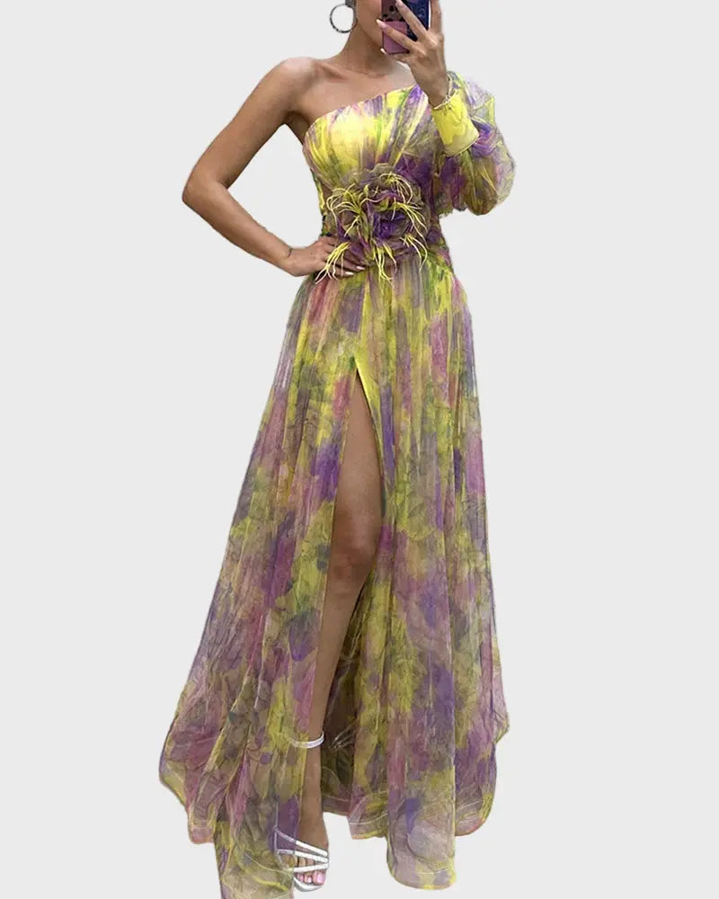 Enchanted Bloom One-Shoulder Maxi Dress Jasmine's Boutique Australia