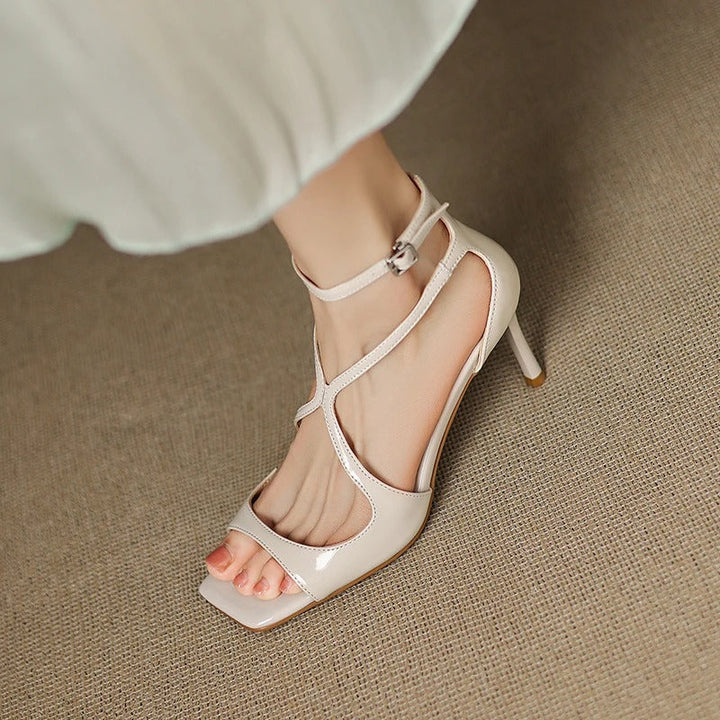 Christine Genuine Leather Heels  Liora Lane Boutique