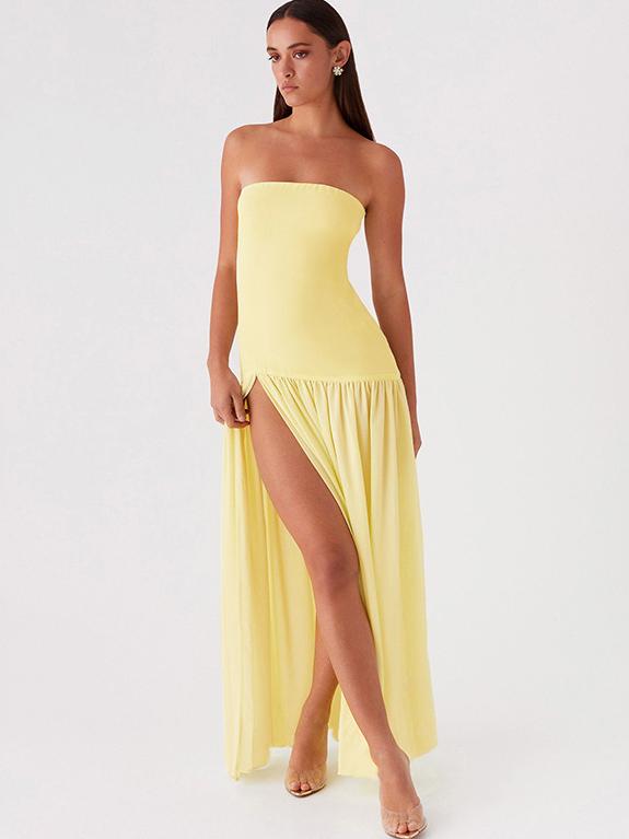 Solid Color Strapless High Low Dress Jasmine's Boutique Australia