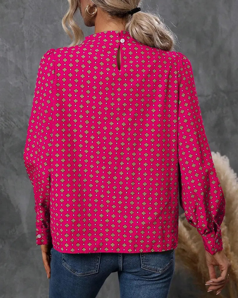 Vintage Charm Geometric Blouse Jasmine's Boutique Australia