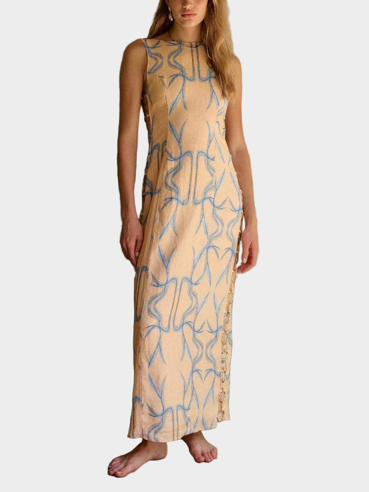 Sleeveless Midi Dress with Signature Print Jasmine's Boutique Australia